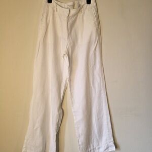 Banana Republic Cream Wide-Leg linen Trousers